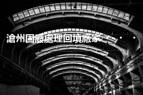 滄州固廢處理回填廠家，靠譜不？快來瞧瞧！